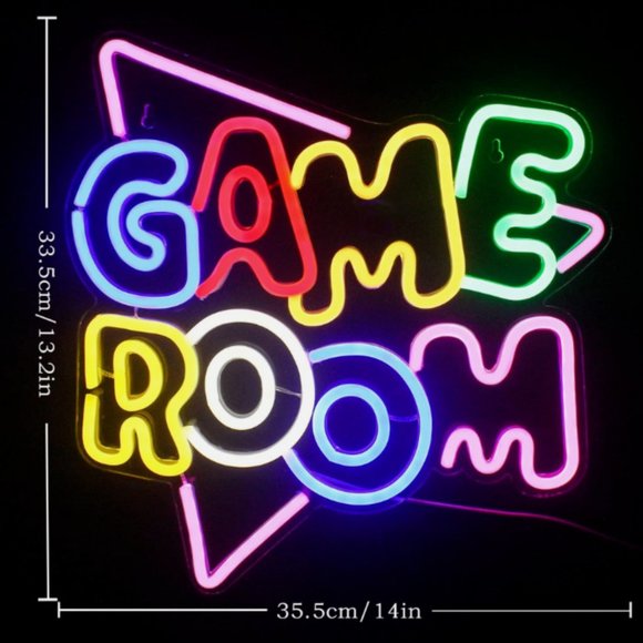 Gamerneon Game Room Large Neon Signs 13.2"x14" Colorful LED Neon Lights for Wall - Picture 2 of 8